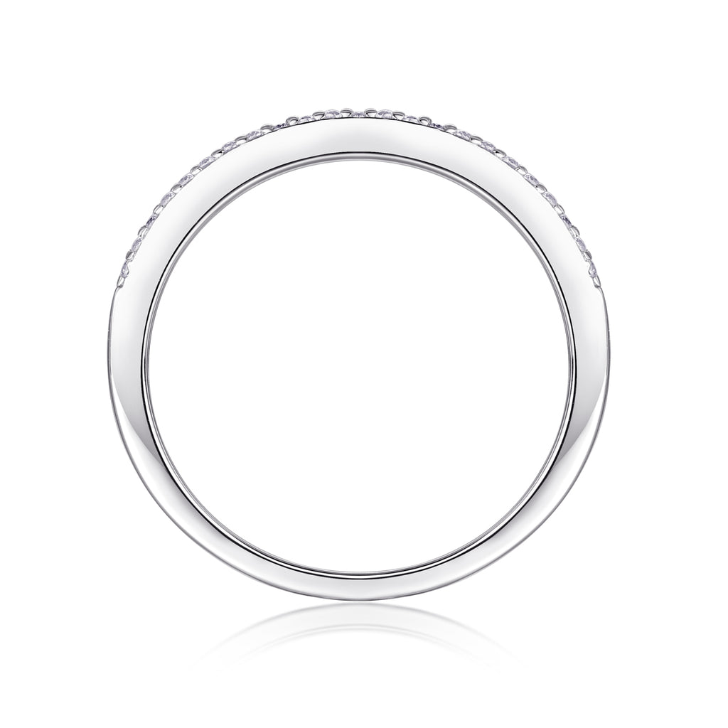 A Beautiful Moment - A Wedding Ring Set With Top-quality Moissanite S925 Silver And Platinum-plated Diamond Can Be Tested With A Diamond Pen