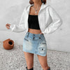 Elegant Loose Drop-shoulder Hooded Sweater Fashion Jacket