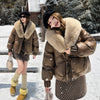 Big Fur Lapel Cotton-padded Coat Women