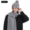 Velvet Cold Protection Wool Keep Warm Sleeve Cap Scarf Gloves Set