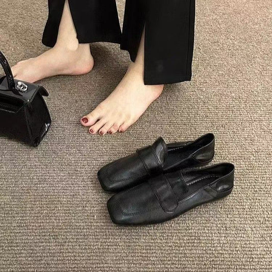 Womens French-style Retro Flat Casual Shoes