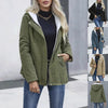 Fleece-lined Hooded Coat Winter Preppy Style Long Sleeve Jacket Warm Pockets Cotton Coat Women's Clothing