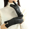 Personality Fleece-lined PU Gloves For Women