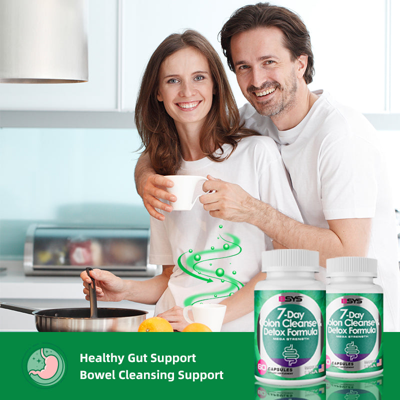 تركيبة بي إس واي إس لتنظيف القولون وإزالة السموم لمدة 7 أيام، 60 قرصًا 