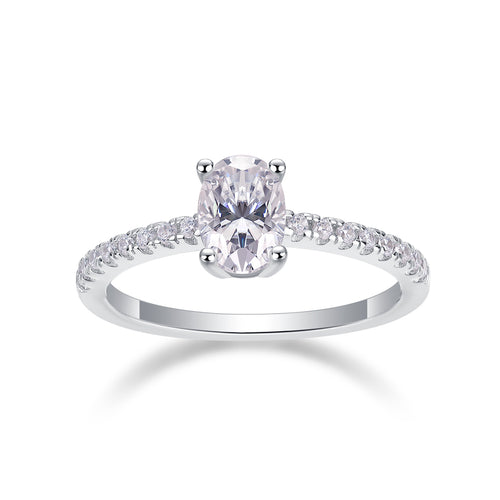 Pleasure - A Wedding Ring Set With Top-quality Moissanite S925 Silver And Platinum-plated Diamond Can Be Inspected With A Diamond Pen