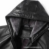 Men's Hooded Warm PU Leather Coat