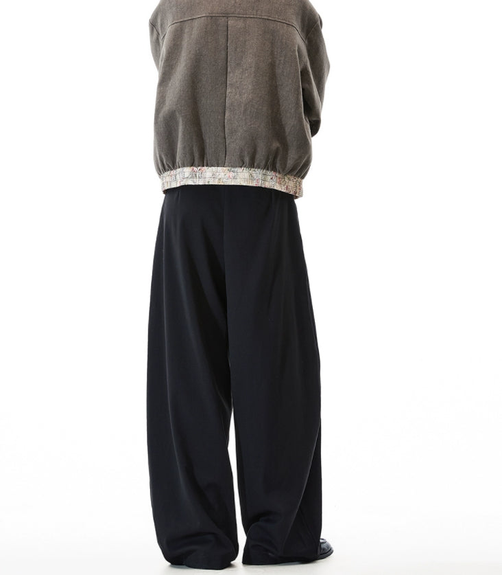 Loose Straight Leg Pleated Pants For Fall And Winter