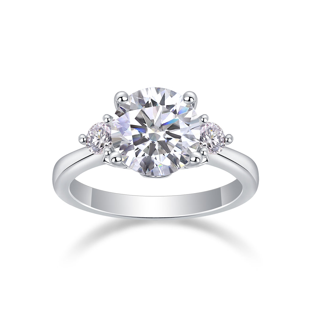 Starry Night Brilliance - A Wedding Ring Set With 2-carat Top-quality Moissanite S925 Silver And Gold-plated Diamond Can Be Tested With A Diamond Pen