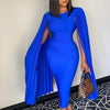 Fashion Pleated Ol Cape Plus Size Gown