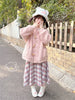 Japanese Woolen Soft Girl Thick Checks Suede All-matching Long Dress