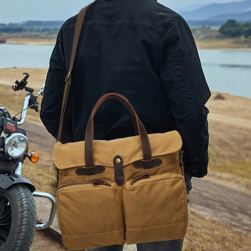 حقيبة كتف محمولة للرجال، مناسبة للسفر والرحلات الخارجية