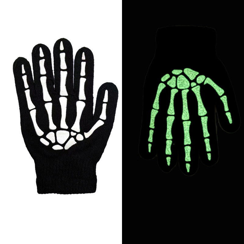 Halloween Skull Luminous Riding Non-slip Gloves