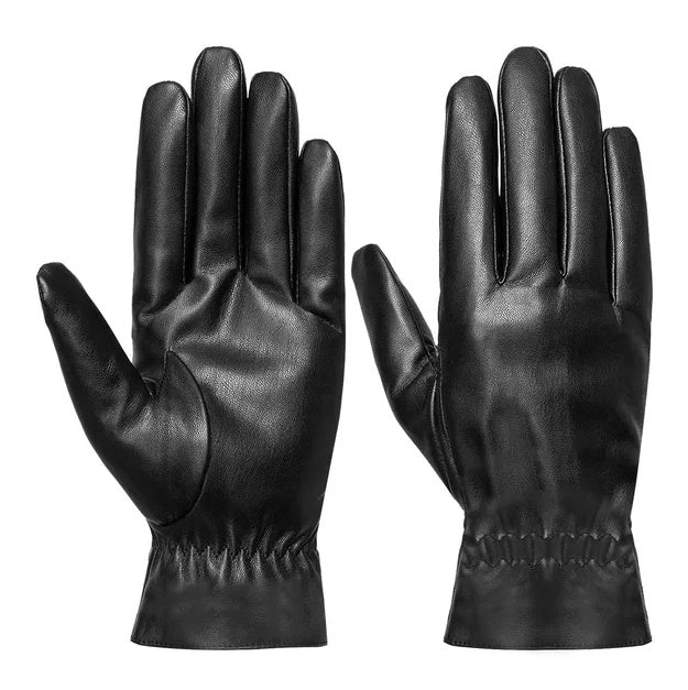 Unisex Leather Winter Warm Gloves Outdoor Windproof Soft Gloves Cycling Skiing Running Cold Winter Gloves