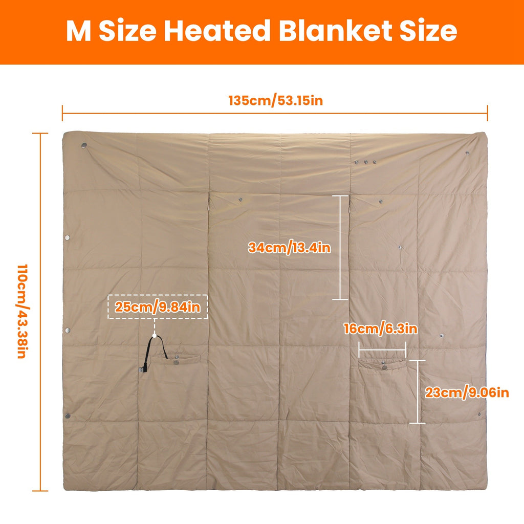 USB Heated Blanket Electric Heated Poncho Shawl Wrap Throw With Zipper Arm Holes Pocket 3 Heating Levels 6 Zones 5V 2A Machine Washable For Home Office Outdoor