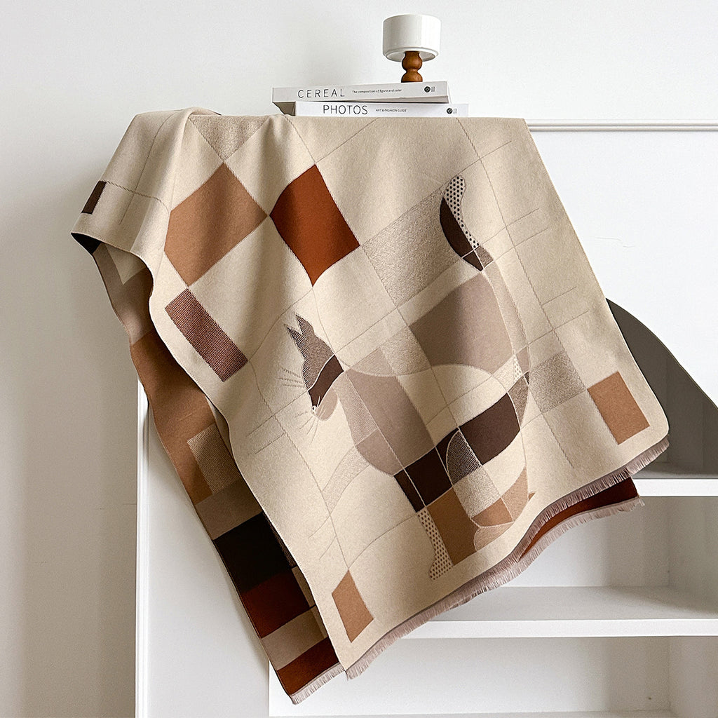 High-grade Elegant Shawl European And American Scarf Cashmere-like