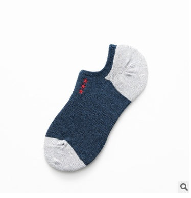 Men's cotton socks low cut embroidery socks