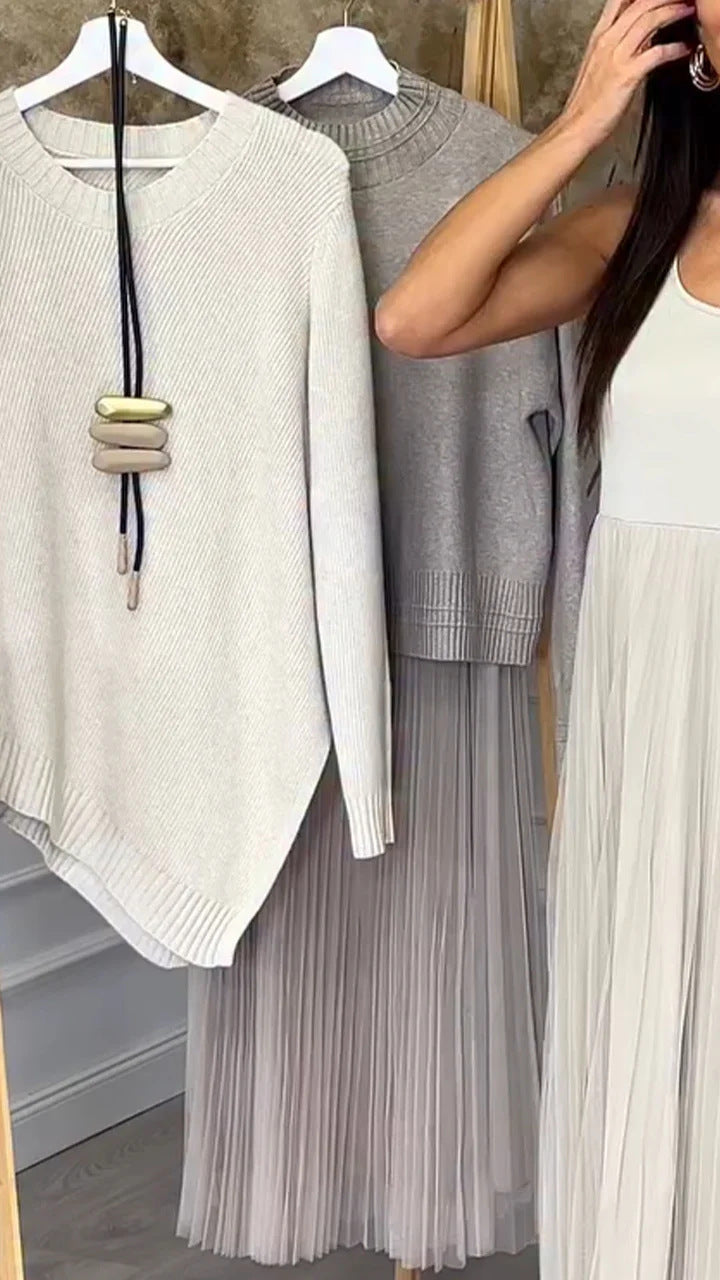 Lined Mesh Pleats Dress Suit For Women