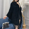 Women's Casual Plush Design Sweater Shawl Cape