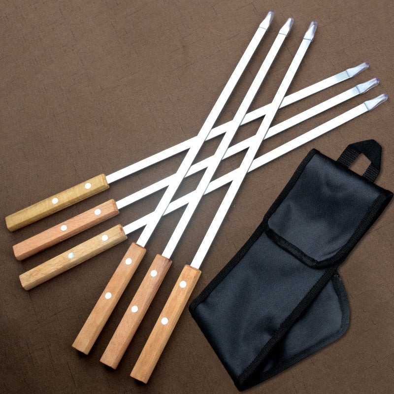 Lengthened And Thickened Stainless Steel Wooden Handle Large Flat Sign