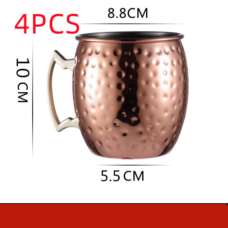 Moscow scorpion cup stainless steel hammer point light body copper plated black cocktail glass