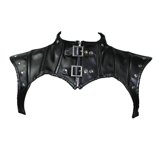 Punk Bunched Neck Knight Leather Shawl Motorcycle Belt Buckle