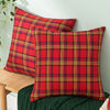 Living Room Christmas Plaid Polyester Cotton Pillowcase