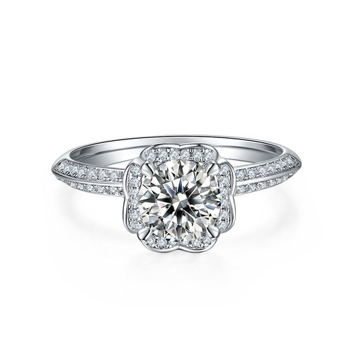 Snow Shadow Notes - A Wedding Ring Set With 1-carat Top-quality Moissanite S925 Silver And Platinum-plated Diamond. The Ring Can Be Inspected With A Diamond Pen