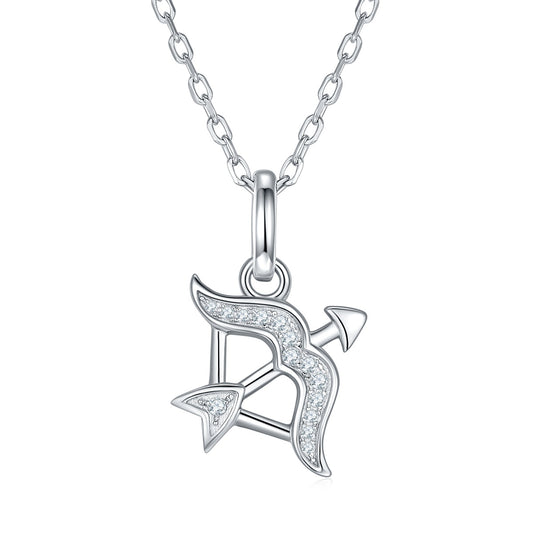 12 Zodiac Signs - Sagittarius, Set With Top-quality Moissanite, Luxurious And Fashionable Light Luxury Trend Jewelry, Silver Necklace, Pendant S925, Silver-plated Platinum