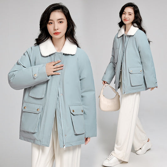 Korean Style Loose Casual Cotton-padded Jacket