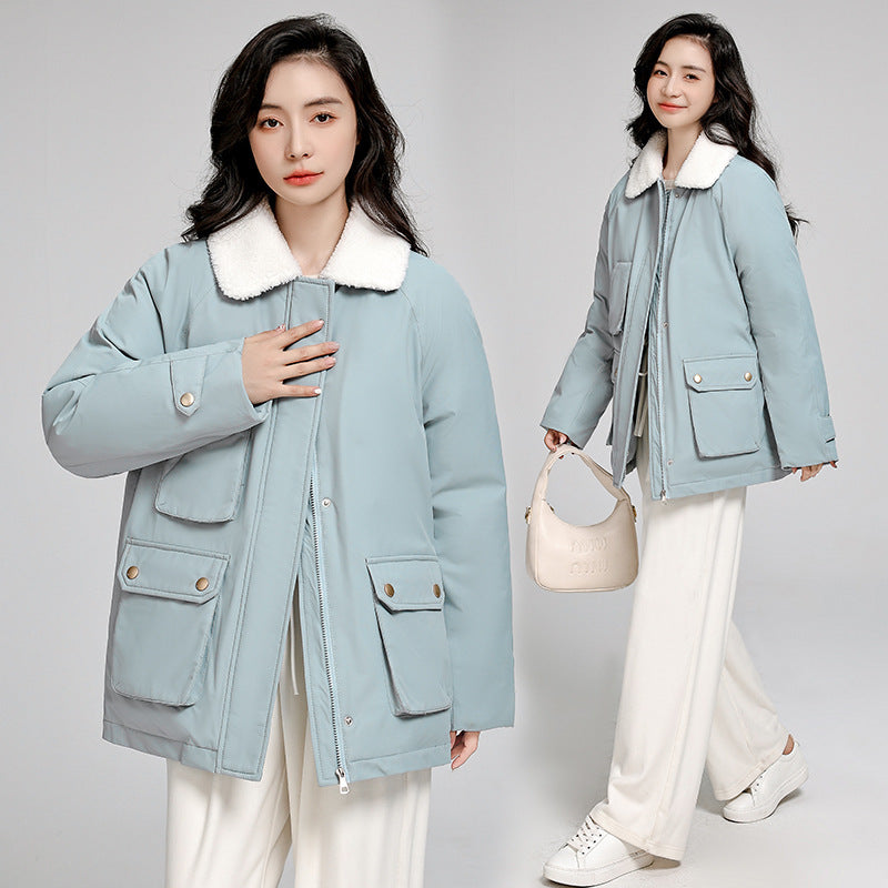 Korean Style Loose Casual Cotton-padded Jacket