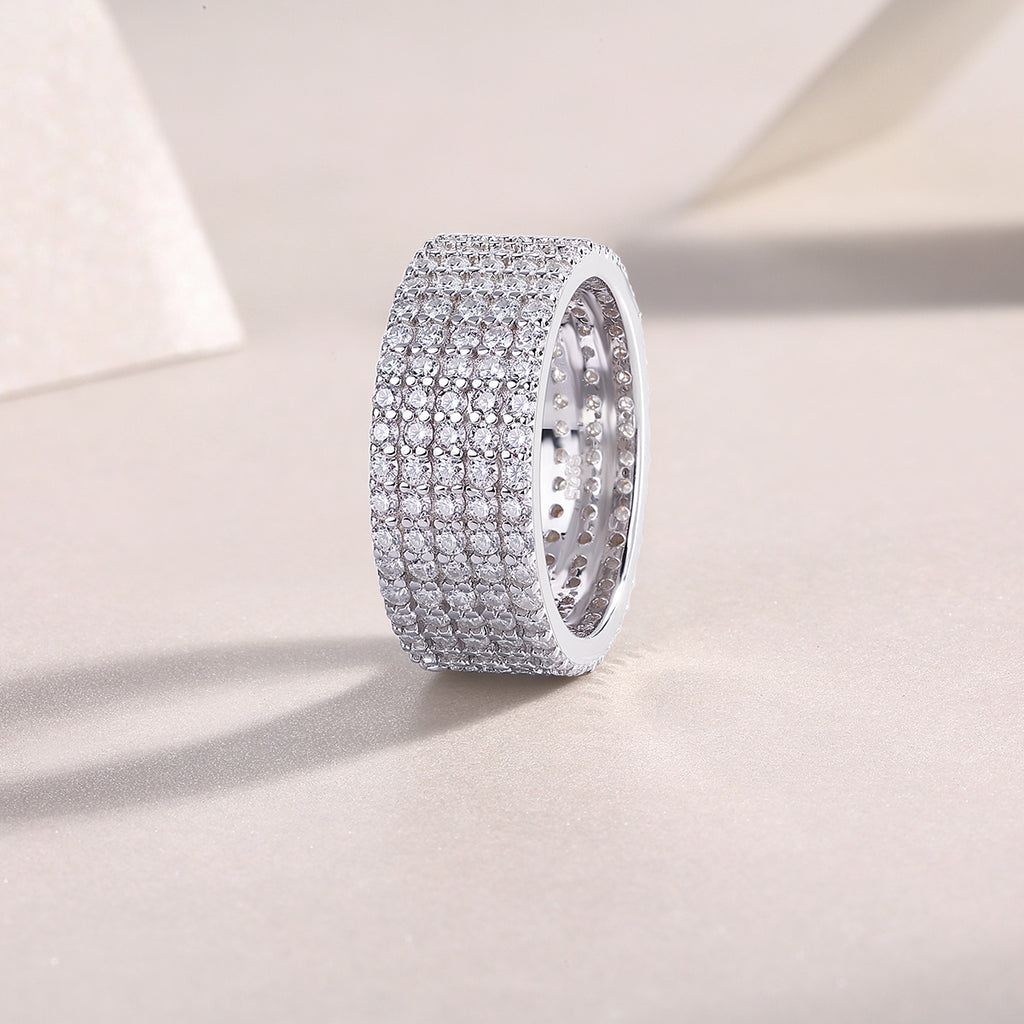 Star Secret - A Wedding Ring Set With Top-quality Moissanite S925 Silver And Platinum-plated Diamond Can Be Tested With A Diamond Pen