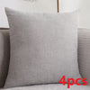 Plain Cotton Linen Sofa Cushion Thickened Square Pillow