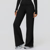 Casual Versatile Trousers Fleece-lined Keep Warm High Waist Wide-leg Trousers