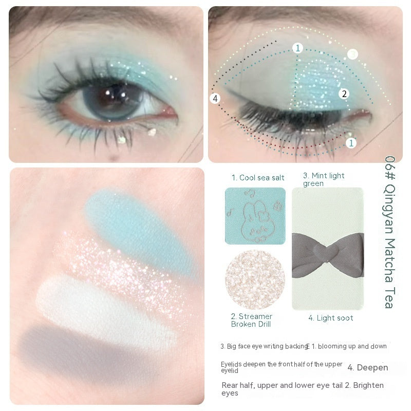 Three Colors Eye Shadow Powder Fine And Easy To Use