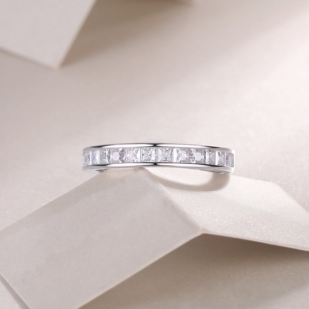 Do As You Please - A Wedding Ring Set With Top-quality Moissanite S925 Silver And Platinum-plated Diamond Can Be Tested With A Diamond Pen