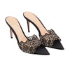 Pointed-toe Stiletto Heel Lace Slippers