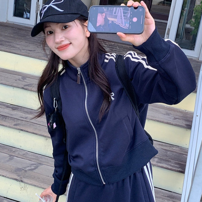 Retro Baseball Jacket Women's Loose Casual