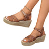 Wedge Women's Plus Size Peep Toe Buckle Platform Buckle Sandals