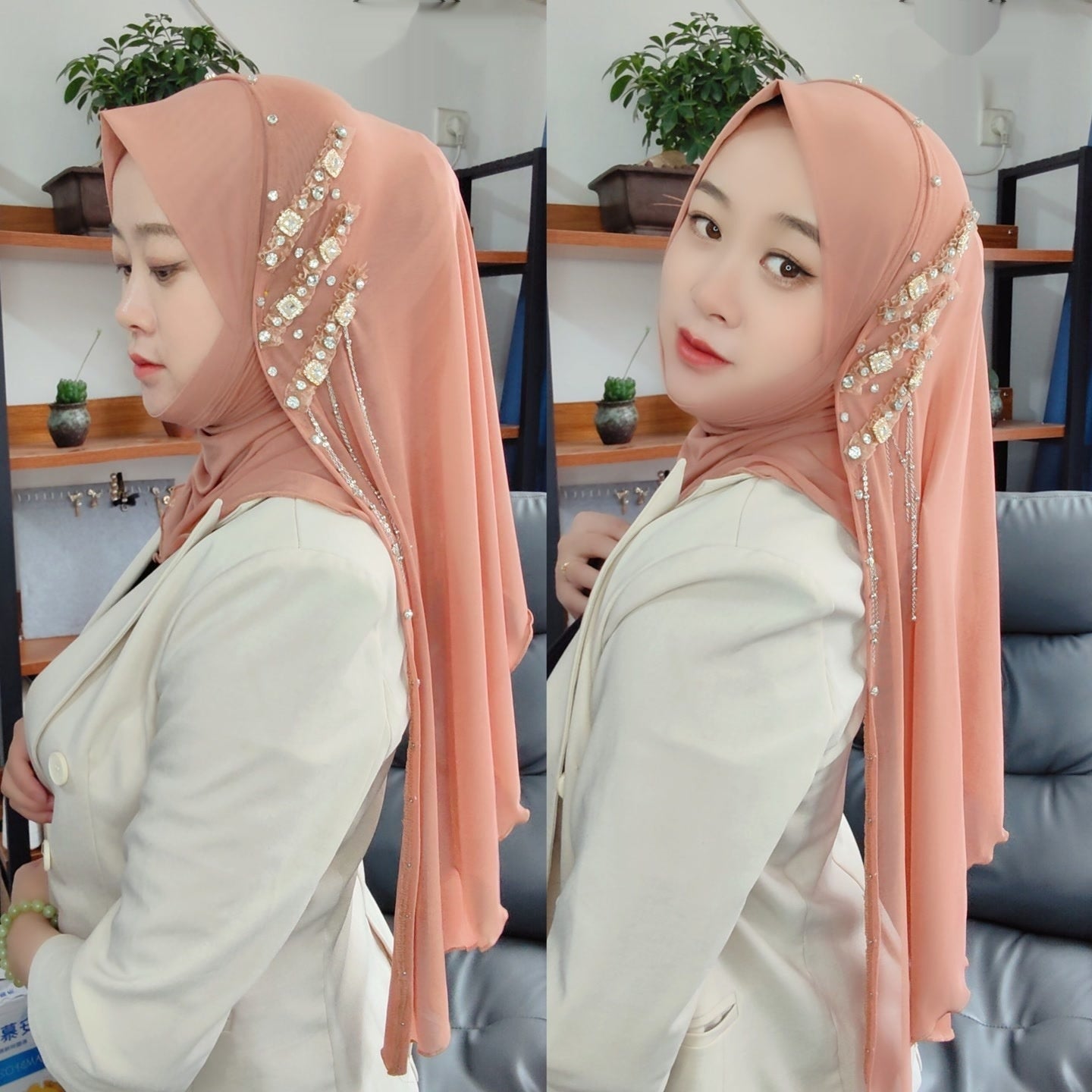 Turban Original Tassel Voile Wrap Towel