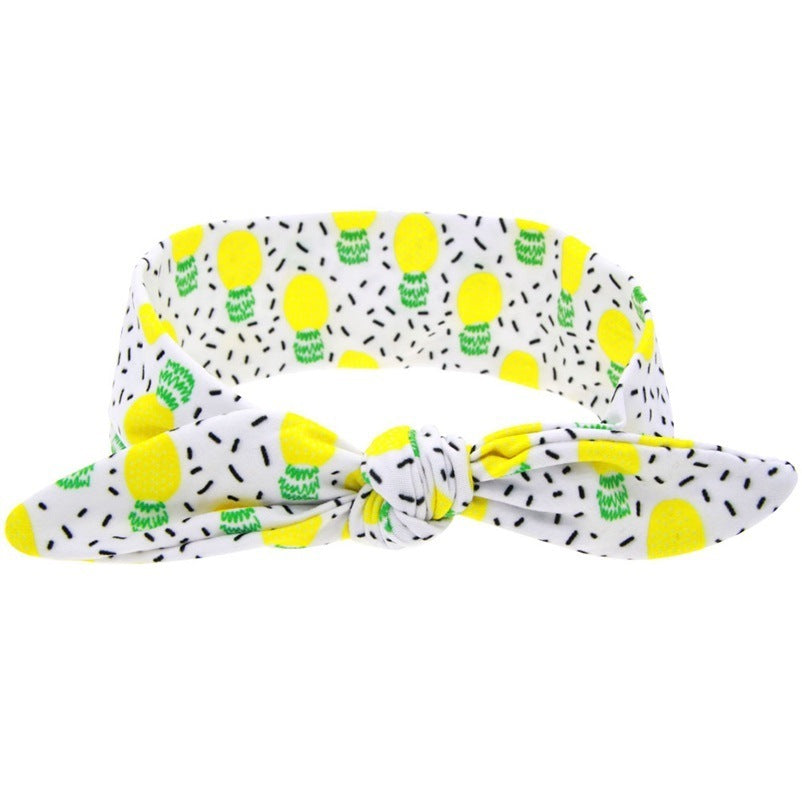 New Printed Children Diy Rabbit Ear Headband Parent-Child Suit