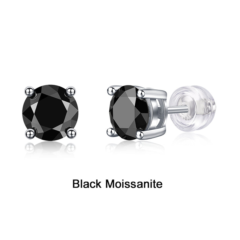 Pure Love - Earrings Set With Top-quality Moissanite S925 Silver And Platinum-plated Stud Earrings Are Fashionable And Trendy Accessories That Can Be Tested With A Diamond Pen