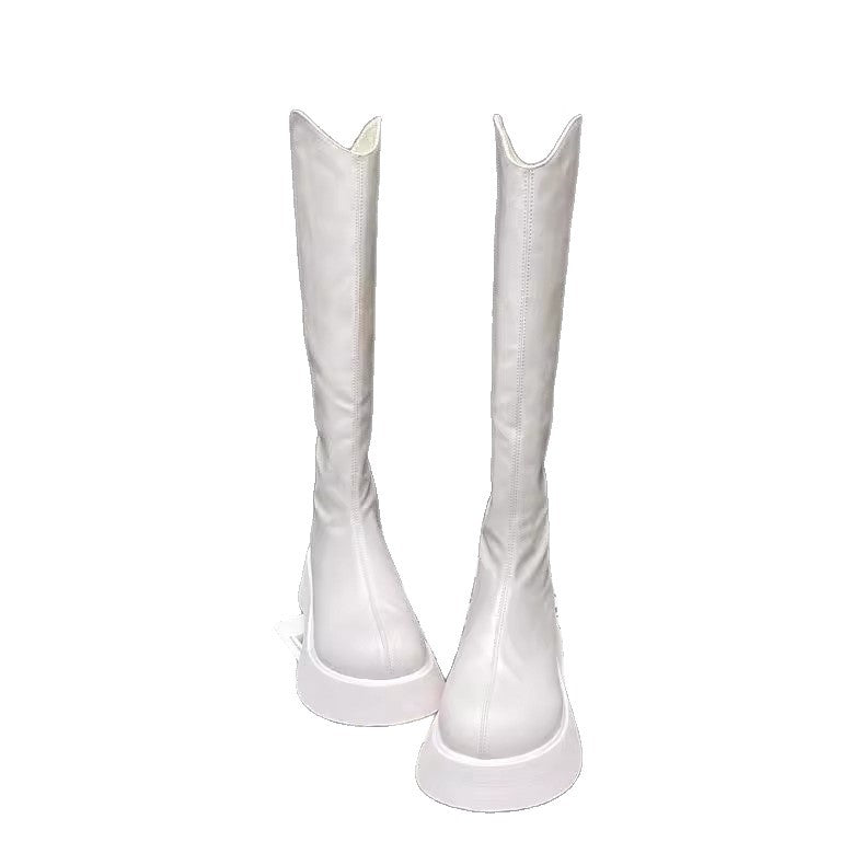 Womens Stylish Chunky-soled Slimming Over-the-knee Boots