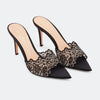 Pointed-toe Stiletto Heel Lace Slippers