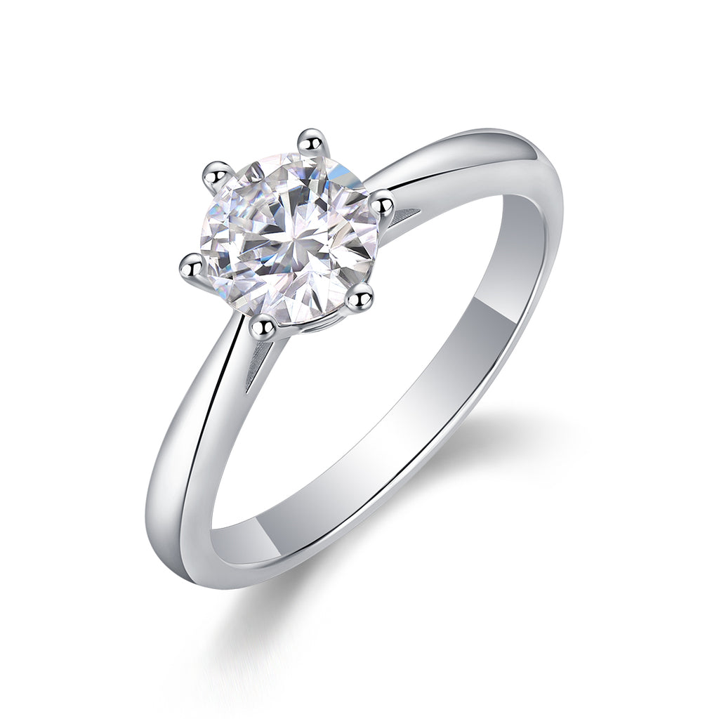 Wholehearted - A Wedding Ring Set With Top-quality Moissanite S925 Silver And Platinum-plated Diamond Can Be Inspected With A Diamond Pen