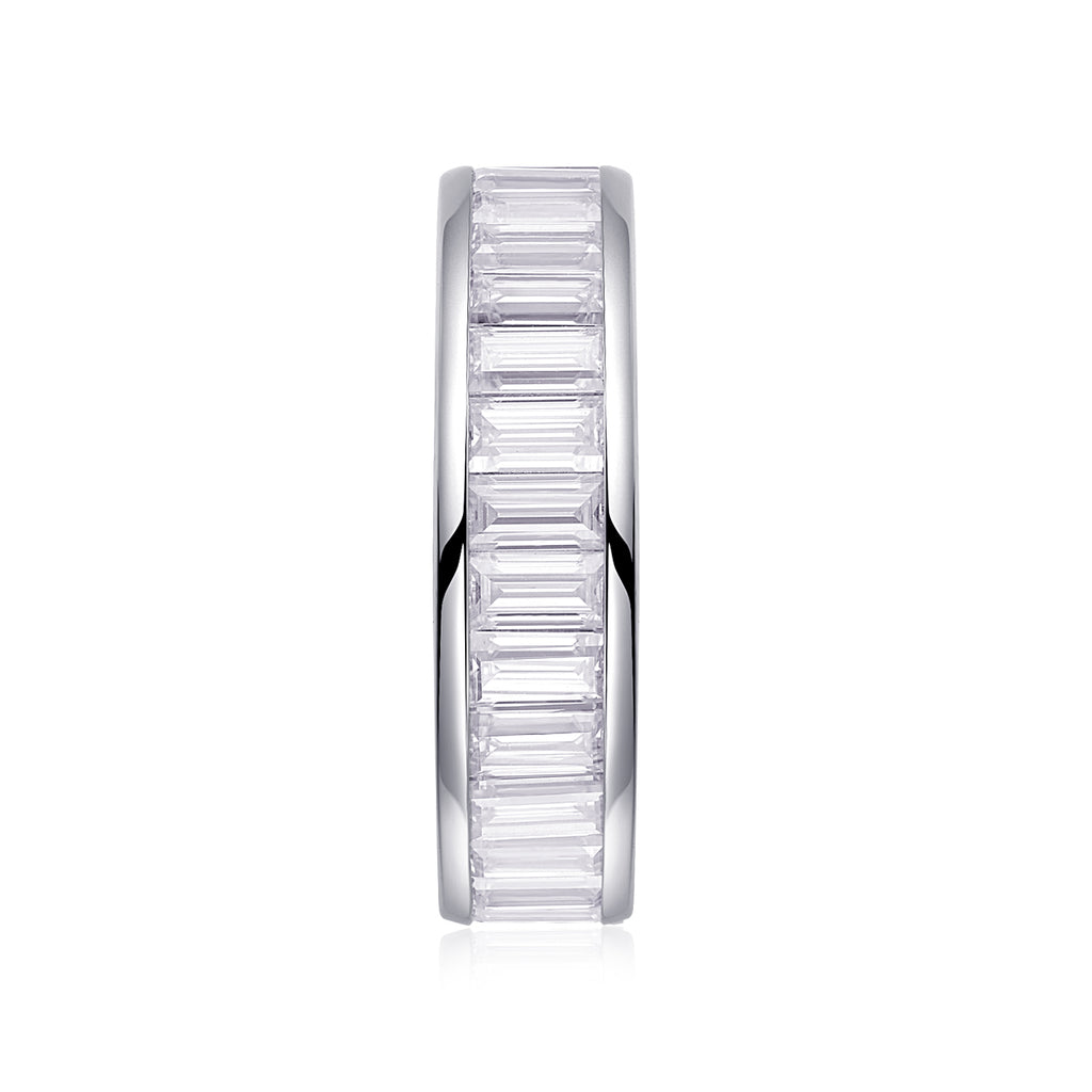 Heartbeat Notes - A Wedding Ring Set With Top-quality Square Moissanite S925 Silver And Platinum-plated Diamond. The Ring Can Be Inspected With A Diamond Pen