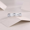 The Beauty Of Overlap - A Wedding Ring Set With Top-quality Square Moissanite S925 Silver And Platinum-plated Diamond Can Be Inspected With A Diamond Pen
