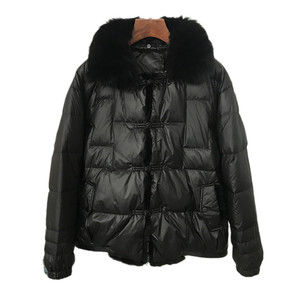 Down Jacket Short Loose Fashion Retro Patchwork Coat
