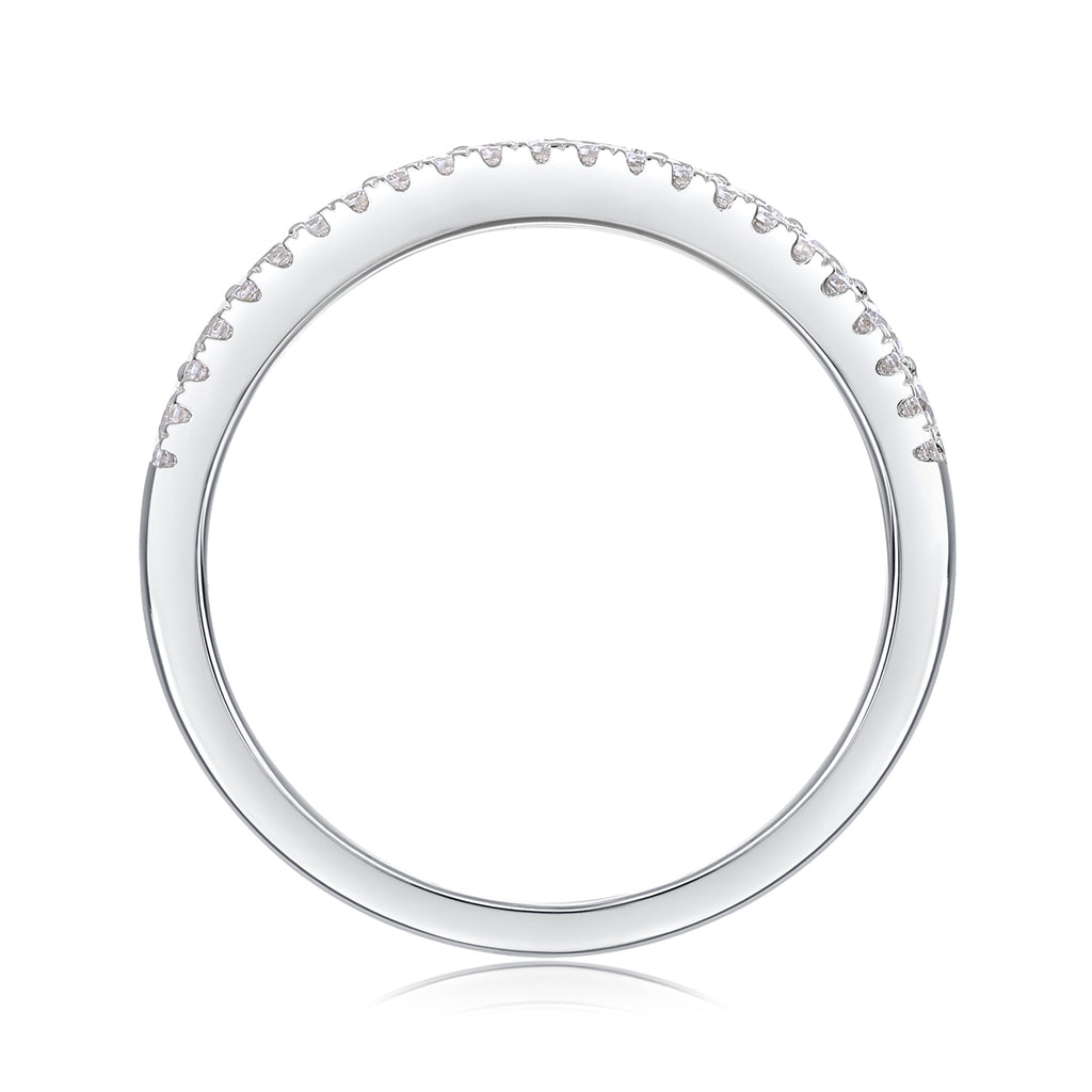 Sailor - A Wedding Ring Set With Top-quality Moissanite S925, Silver And Platinum-plated. The Ring Can Be Inspected With A Diamond Pen