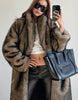 Extended Green Collar Fashion Fox Fur Fur Coat