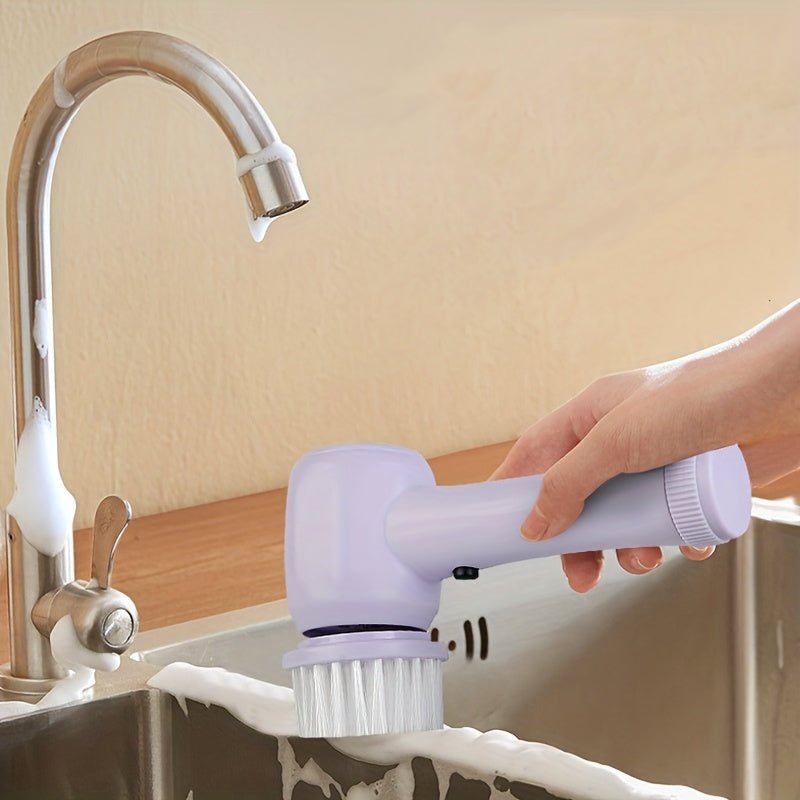 5 In 1 Multifunctional Electric Brush Cleaner Bathroom Sink Kitchen Window Electric Rotary Brush Cleaner - Eshtree